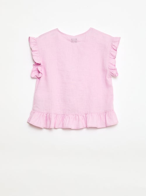 Top à volants en lin mélangé - Kiabi