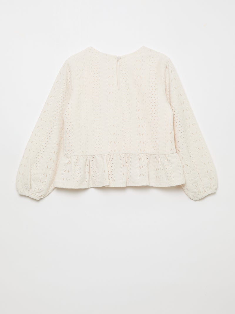 Top ajouré avec noeuds fantaisies Beige - Kiabi