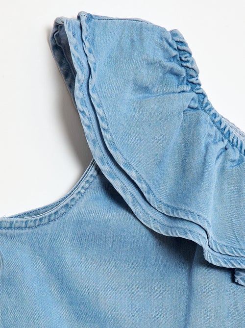 Top asymétrique à bretelles et col à volants - Kiabi