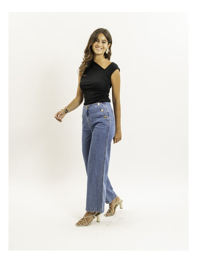 Top asymétrique FAYLA Noir - Kiabi