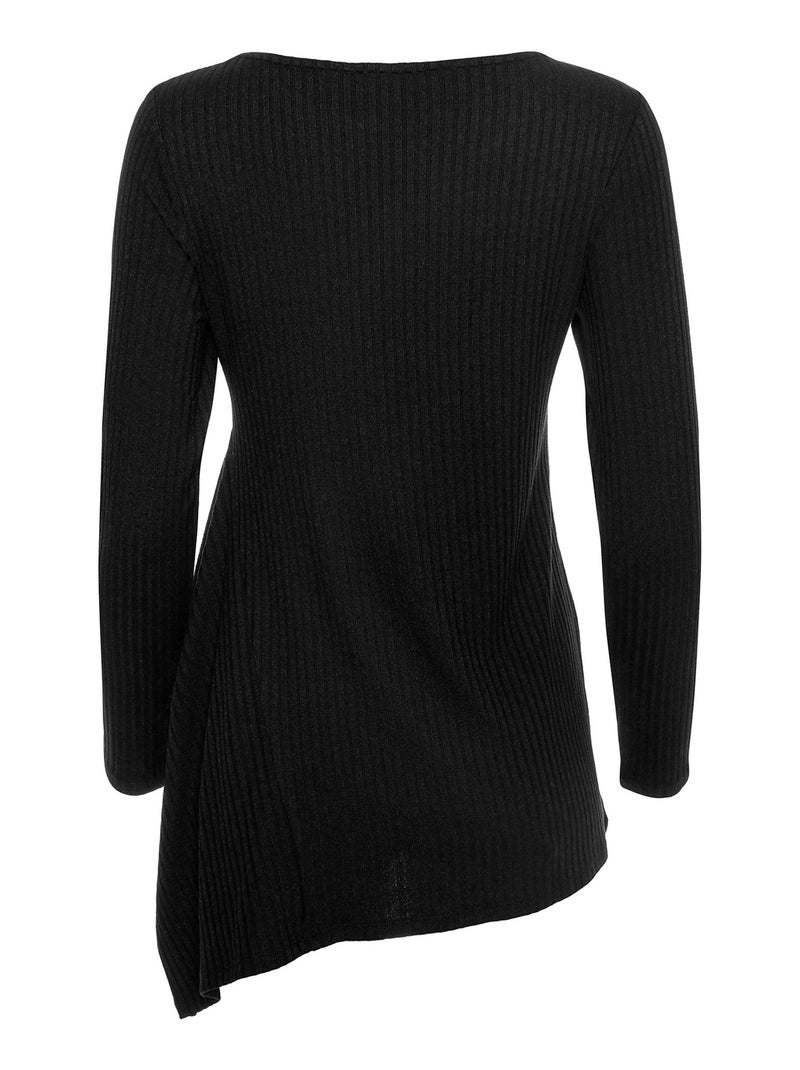 Top asymétrique manches longues Cosy Noir - Kiabi