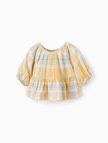 Top avec Carreaux et Manches Bouffantes Brothers & Sisters