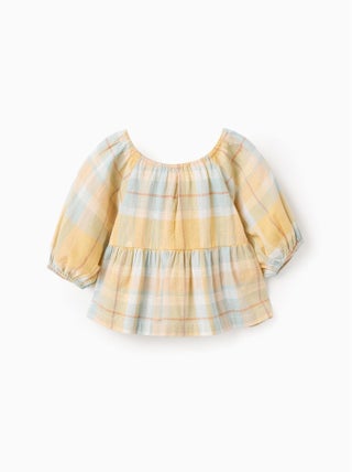 Top avec Carreaux et Manches Bouffantes Brothers & Sisters