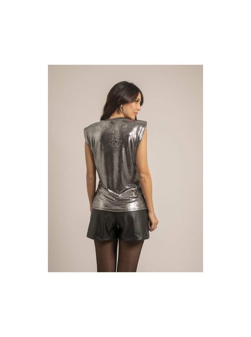Top avec epaulettes FLOPIE Argent - Kiabi