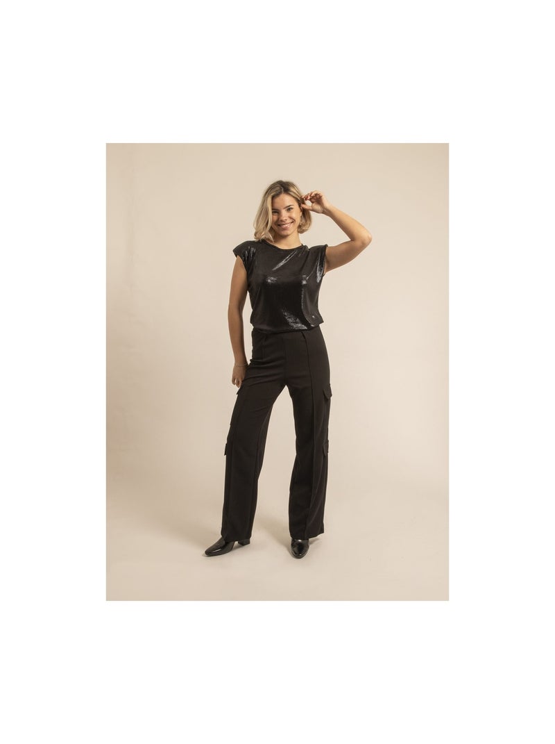 Top avec epaulettes FLOPIE Noir - Kiabi