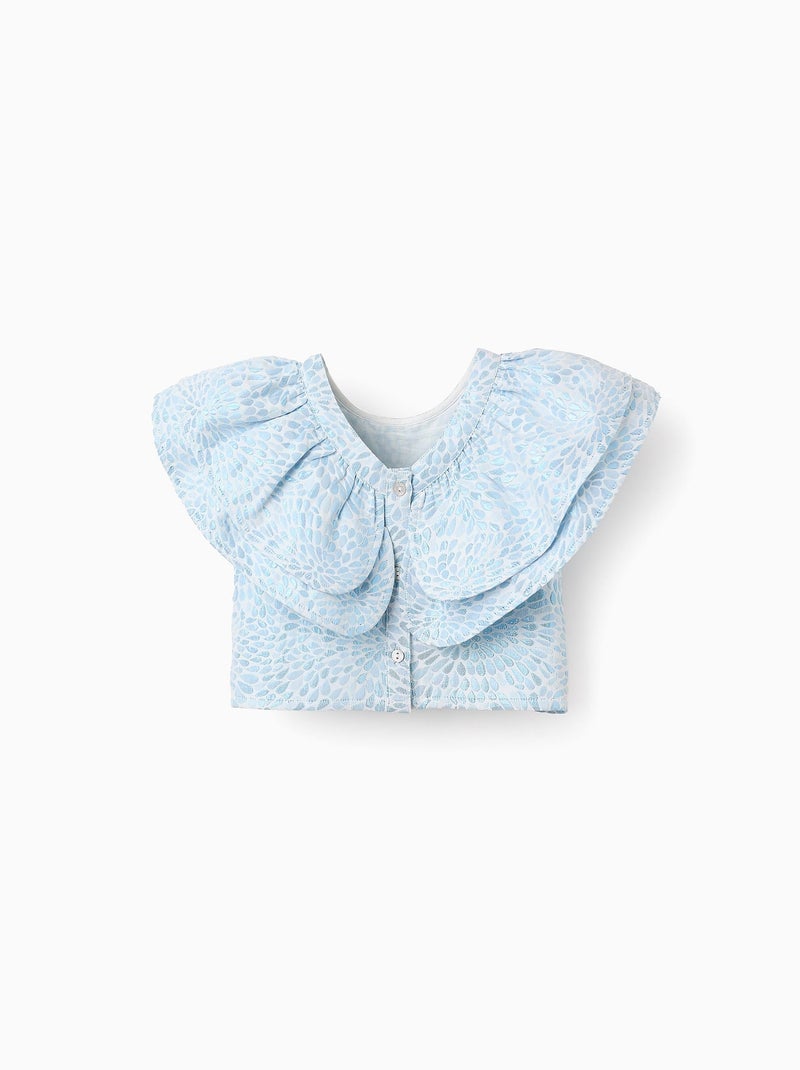 Top avec Motif, Brillant et Volants Blanc - Kiabi