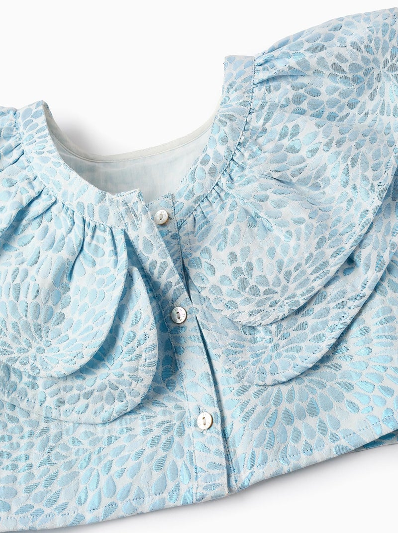 Top avec Motif, Brillant et Volants Blanc - Kiabi