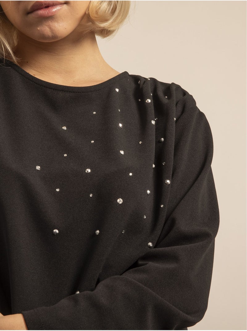 Top avec strass FABULIA Noir - Kiabi