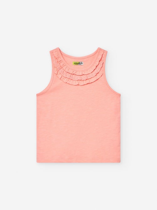 Top avec Volants et Broderie Anglaise - Kiabi
