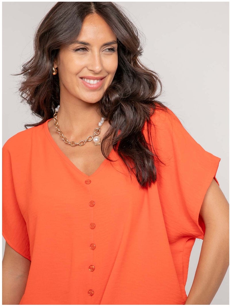 Top boutons avec nœud FEYA Orange - Kiabi