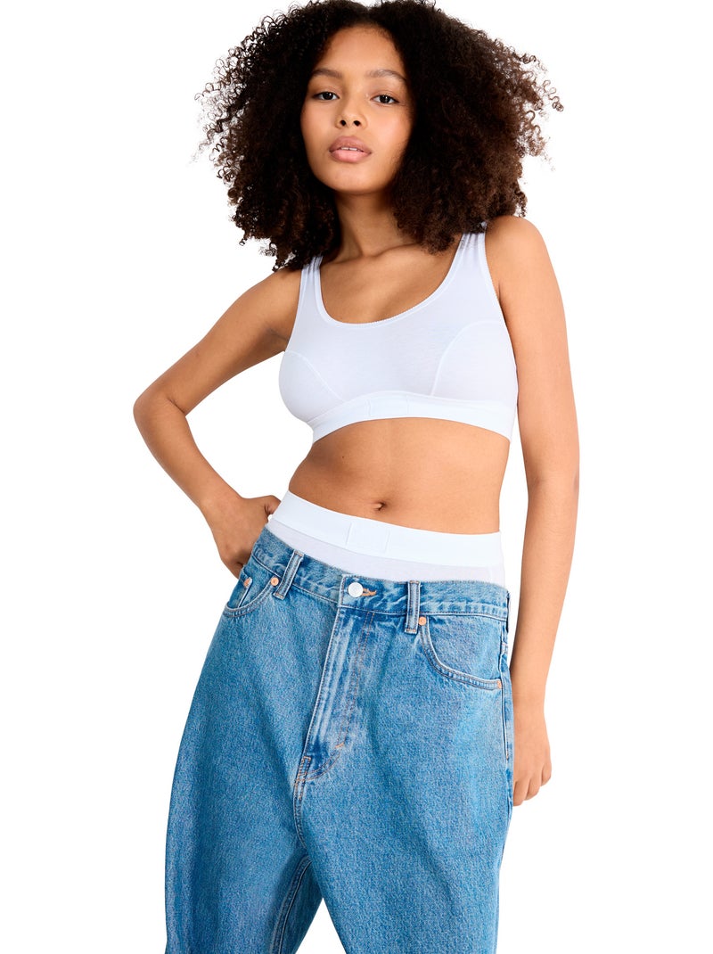Top brassière double comfort Blanc - Kiabi