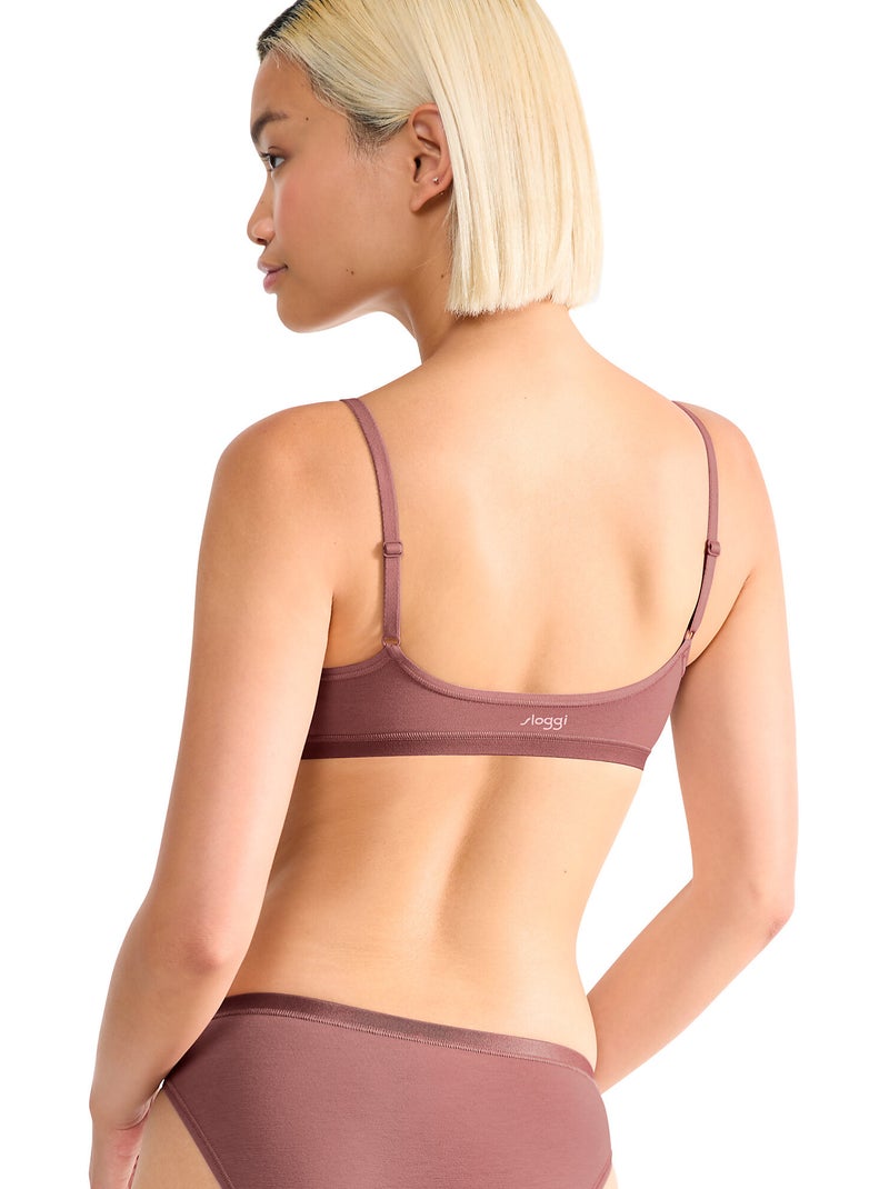 Top brassière go daily cotton Marron chocolat - Kiabi