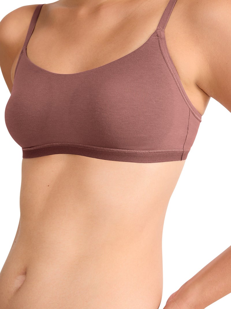 Top brassière go daily cotton Marron chocolat - Kiabi