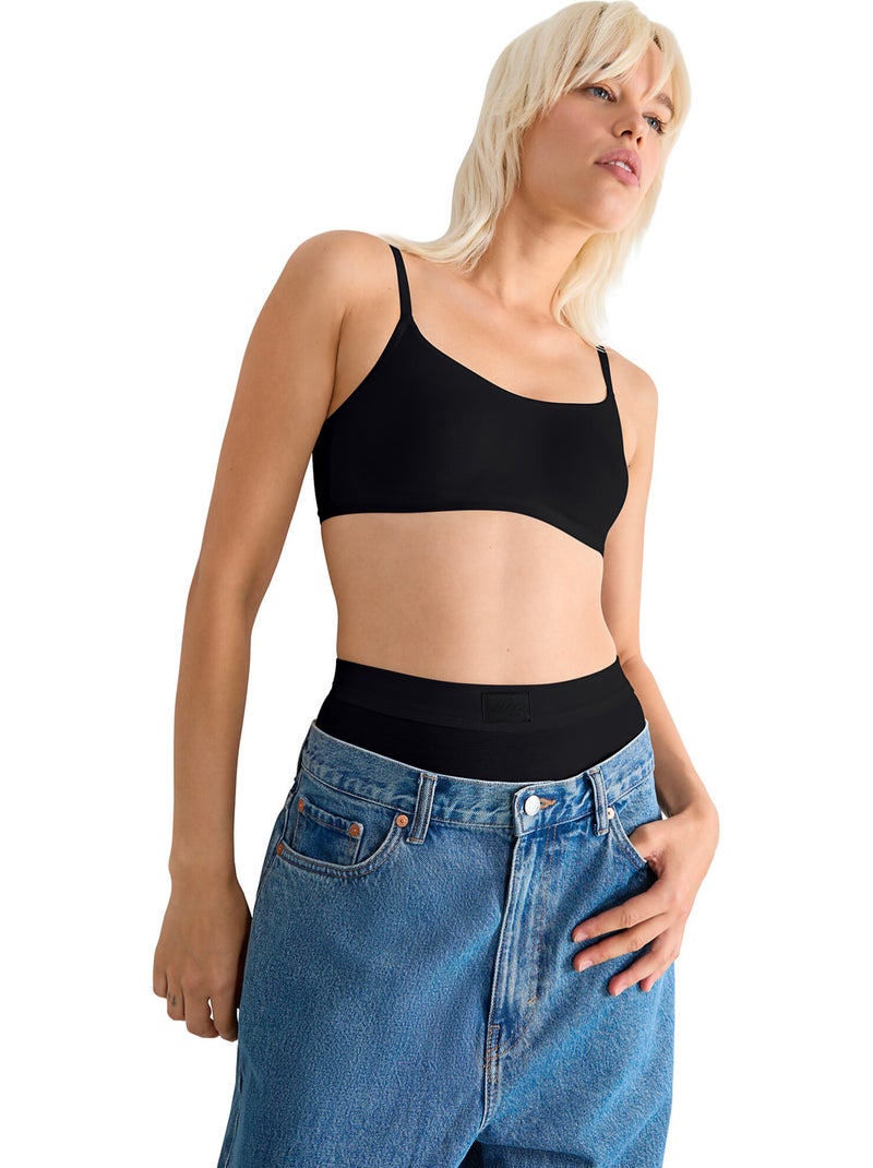 Top brassière go daily cotton Noir - Kiabi