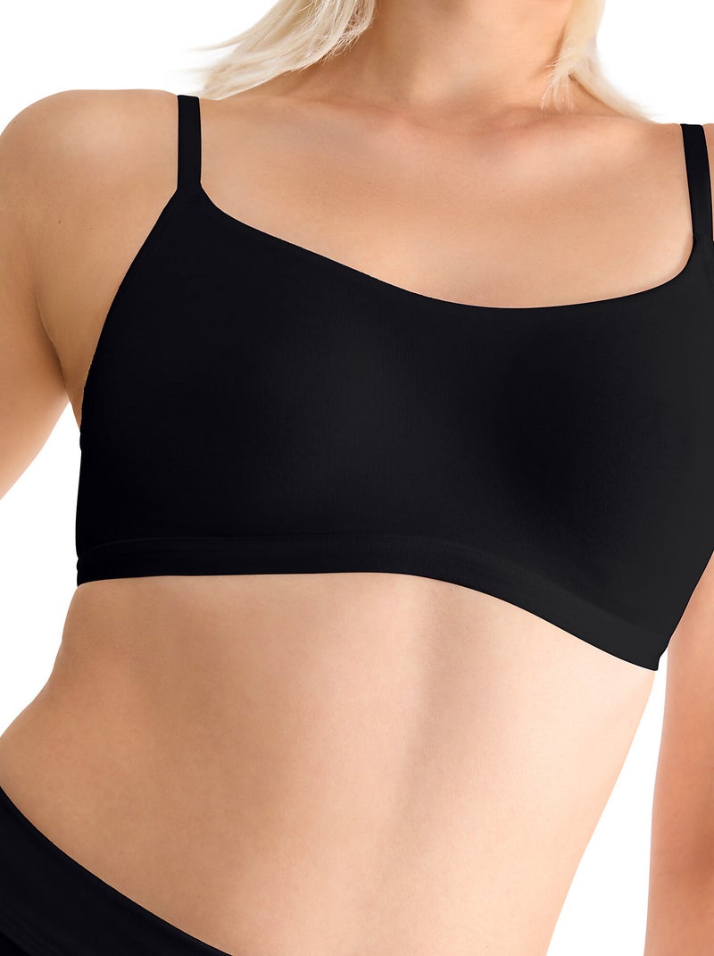 Top brassière go daily cotton Noir - Kiabi
