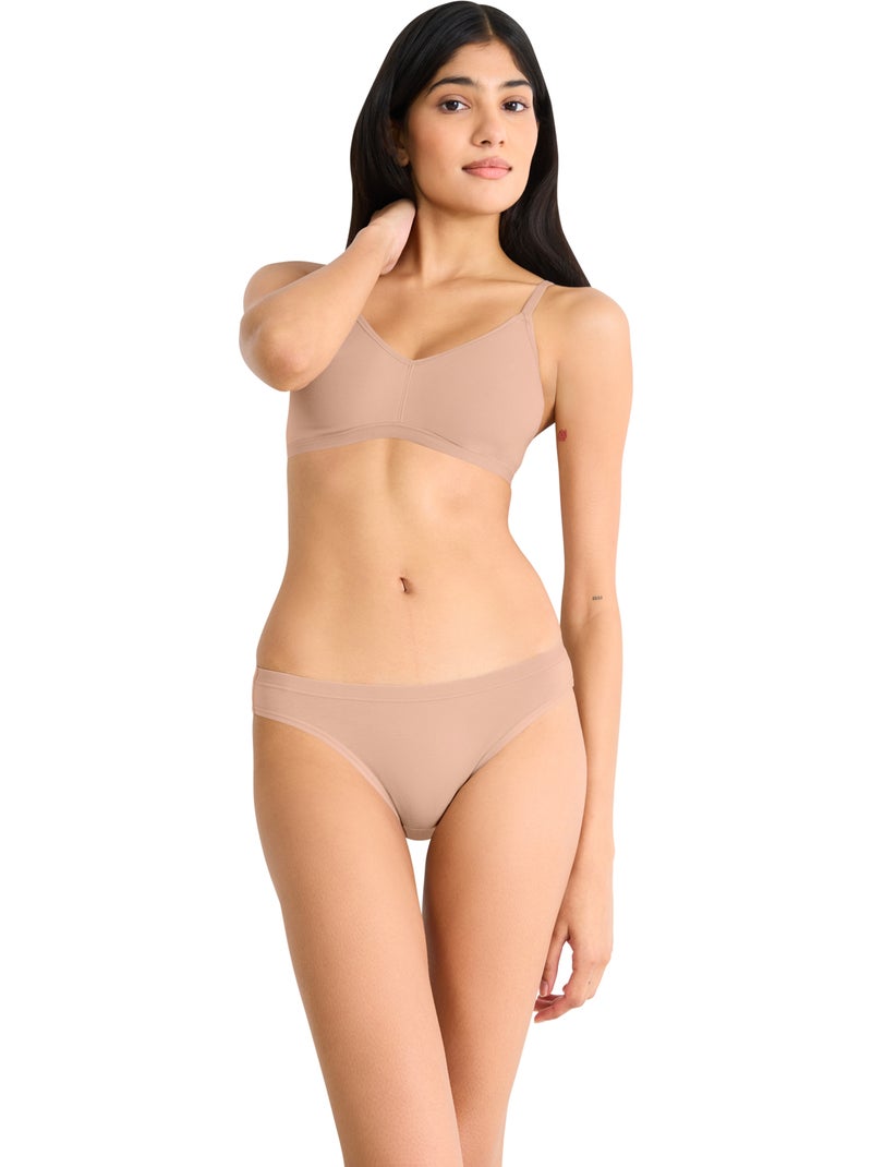 Top brassière v go daily cotton Beige - Kiabi