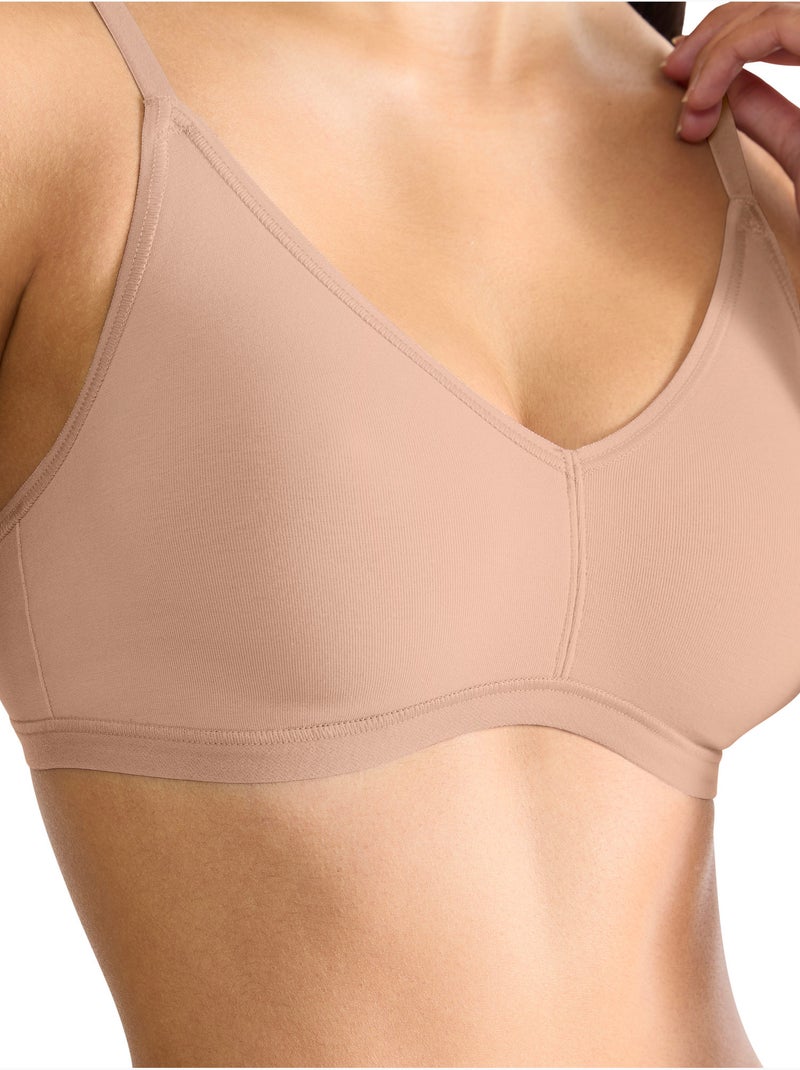 Top brassière v go daily cotton Beige - Kiabi