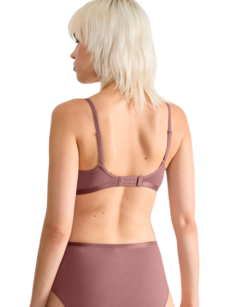 Top brassière v go daily cotton Marron chocolat - Kiabi