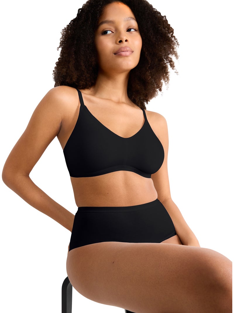 Top brassière v go daily cotton Noir - Kiabi