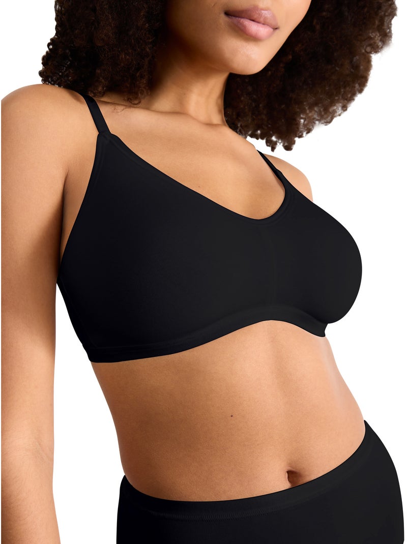 Top brassière v go daily cotton Noir - Kiabi