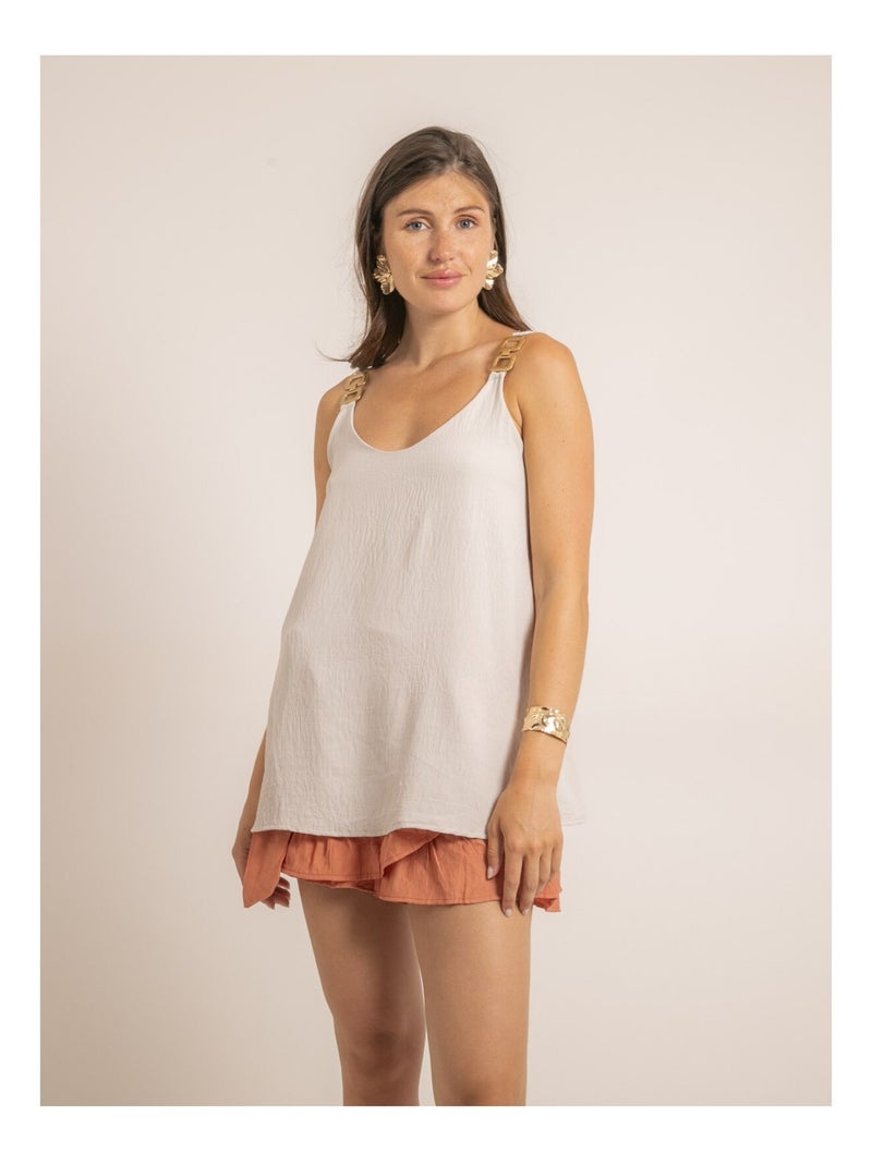 Top bretelles bijoux FELINA Beige - Kiabi