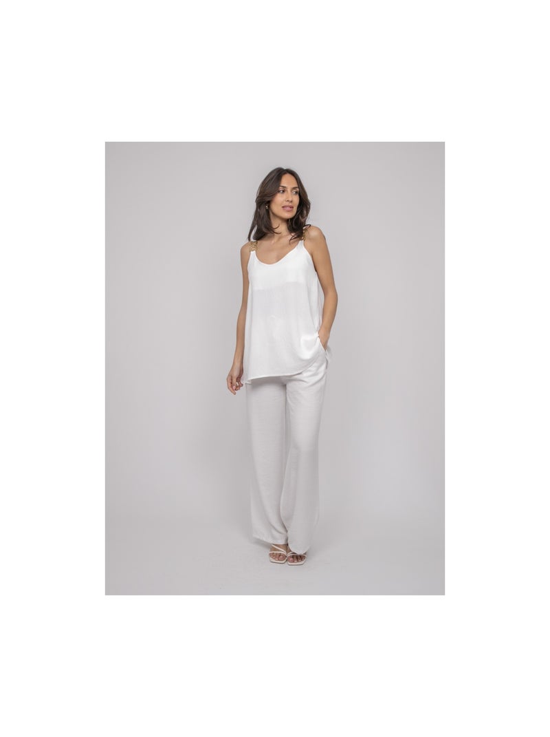 Top bretelles bijoux FELINA Blanc - Kiabi