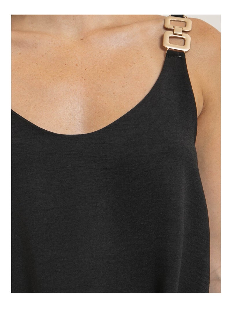 Top bretelles bijoux FELINA Noir - Kiabi