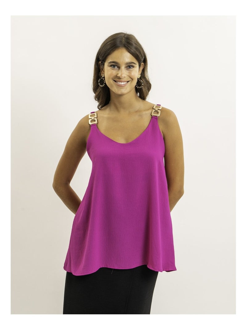 Top bretelles bijoux FELINA Rose fushia - Kiabi