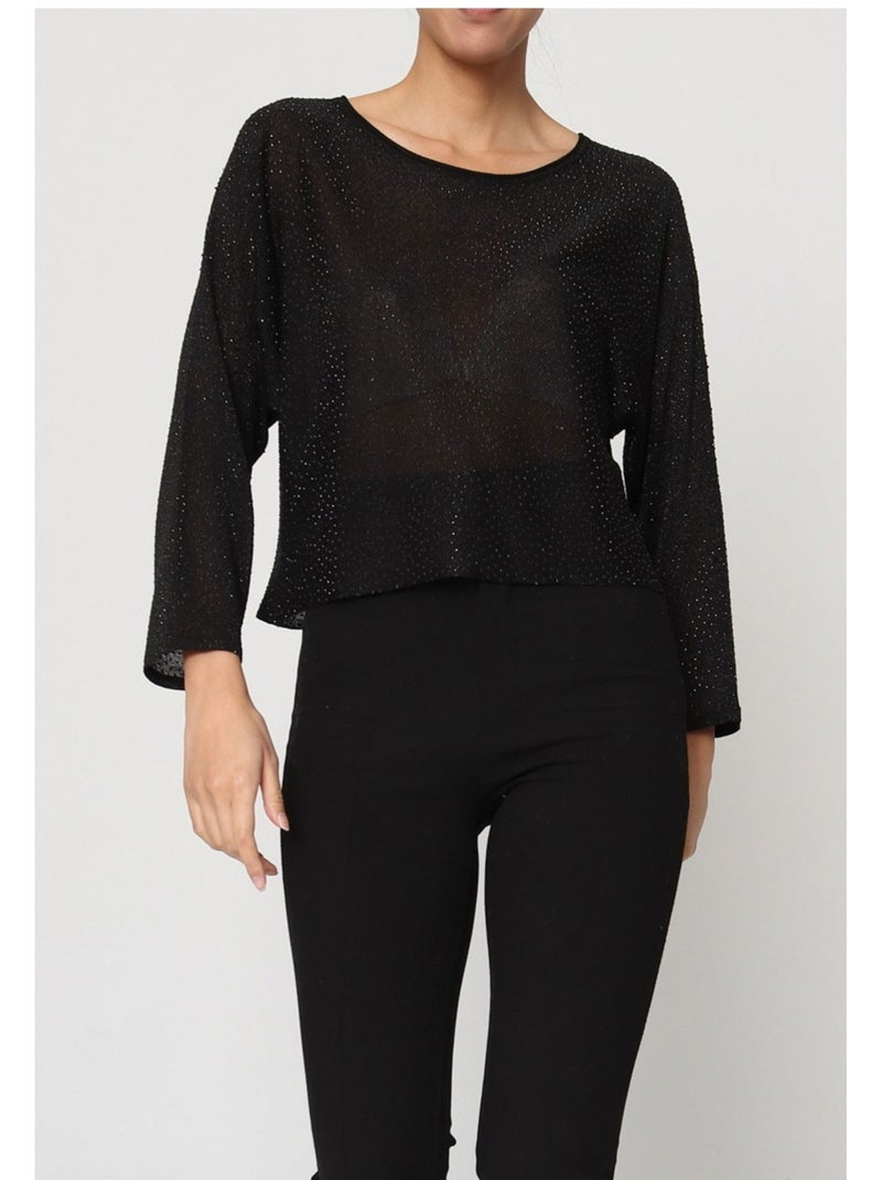 Top Brillant Kebello Noir Noir - Kiabi