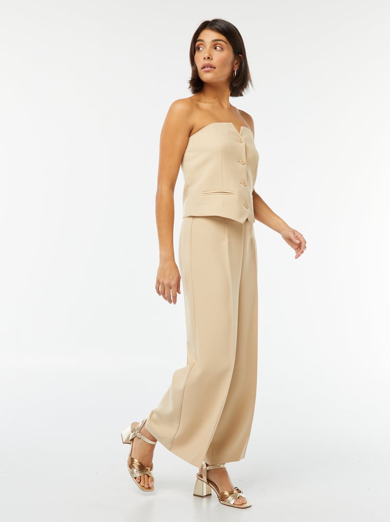 Top bustier boutonné Beige - Kiabi