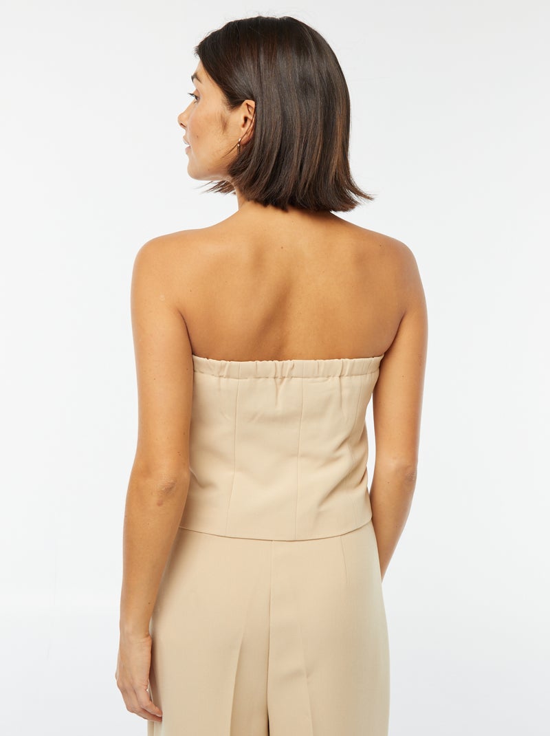 Top bustier boutonné Beige - Kiabi