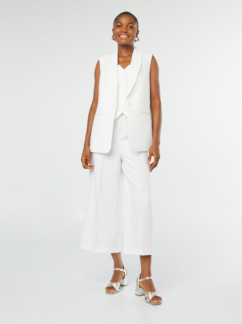 Top bustier boutonné Blanc - Kiabi