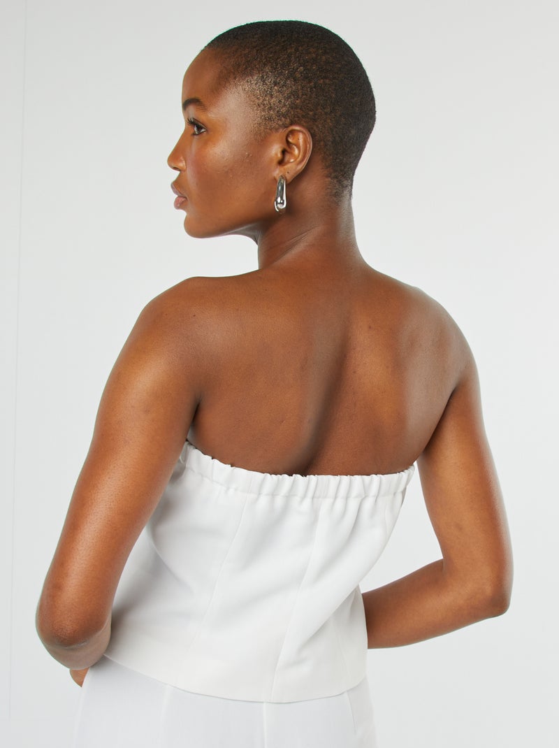 Top bustier boutonné Blanc - Kiabi