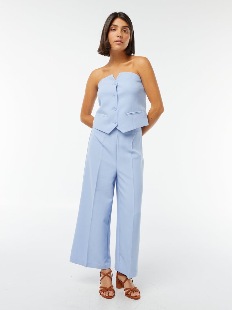 Top bustier boutonné Lilas - Kiabi