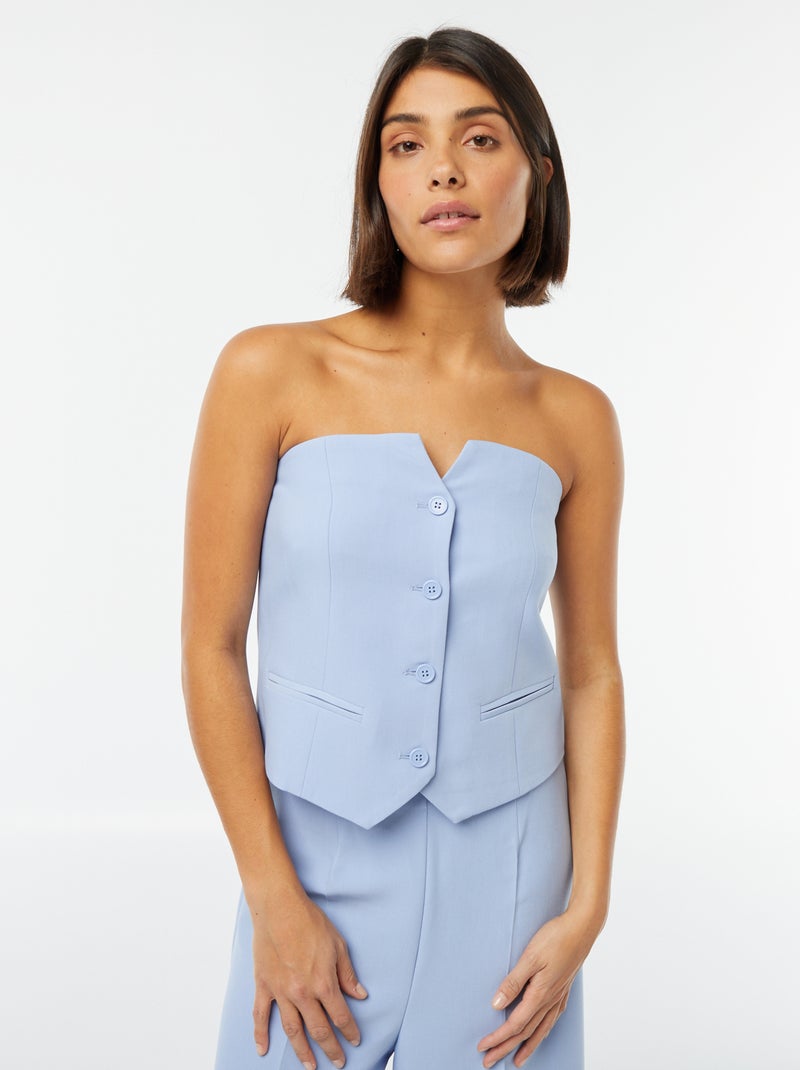 Top bustier boutonné Lilas - Kiabi