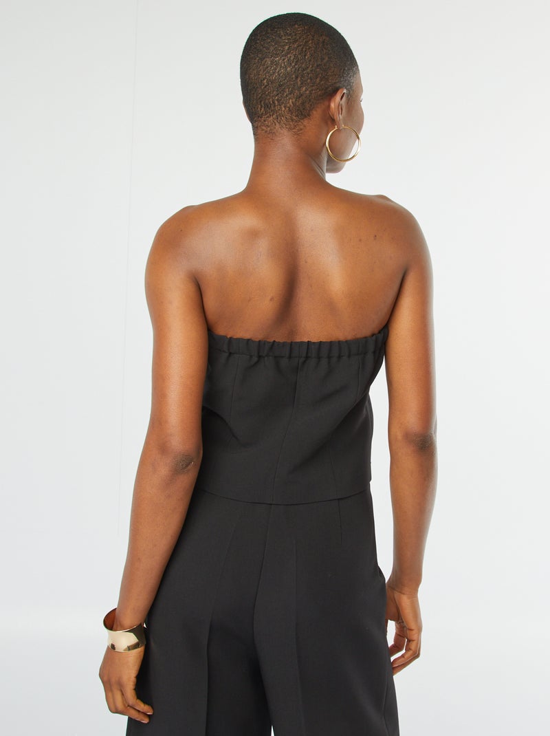 Top bustier boutonné Noir - Kiabi