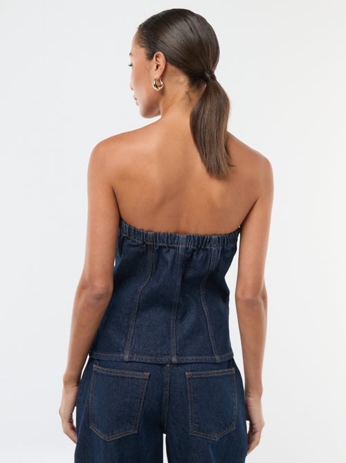 Top bustier en denim - Kiabi