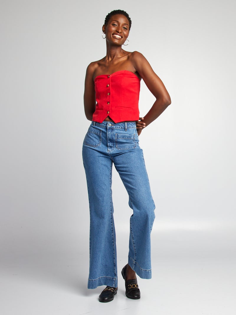 Top bustier Rouge - Kiabi