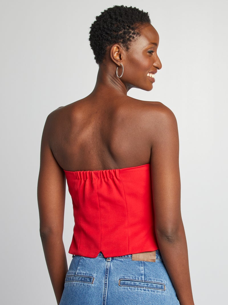 Top bustier Rouge - Kiabi