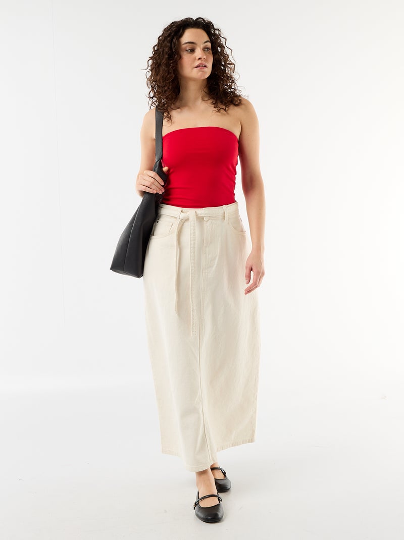 Top bustier Rouge - Kiabi