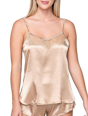 Top caraco fines bretelles Prestige Satin