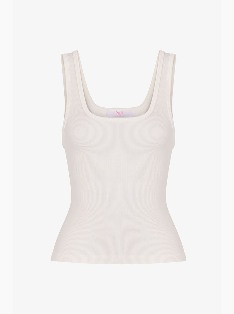 Top col carré sans coutures penti Blanc cassé - Kiabi