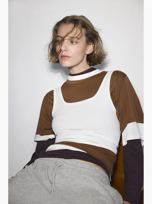 Top col carré sans coutures penti - Kiabi