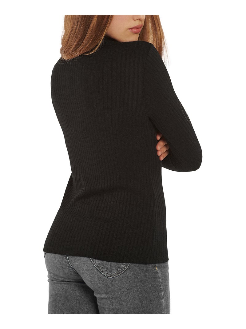 Top col montant manches longues Cosy Noir - Kiabi