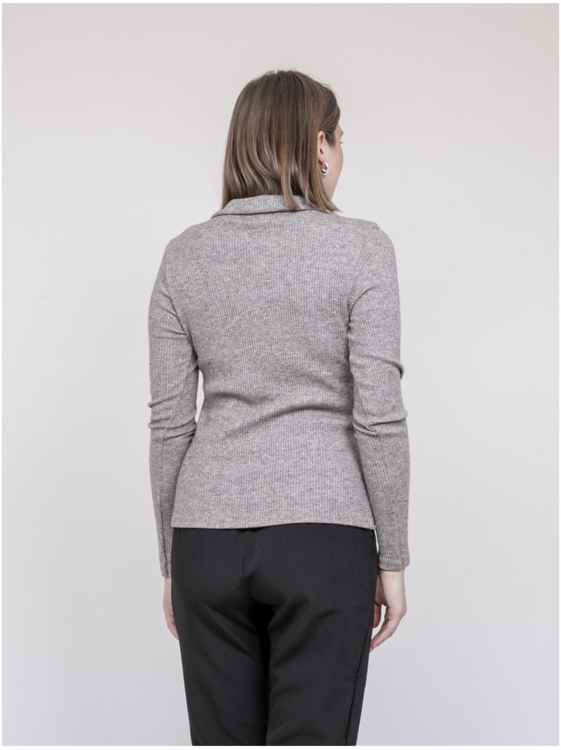 Top col polo FRANINA Beige - Kiabi