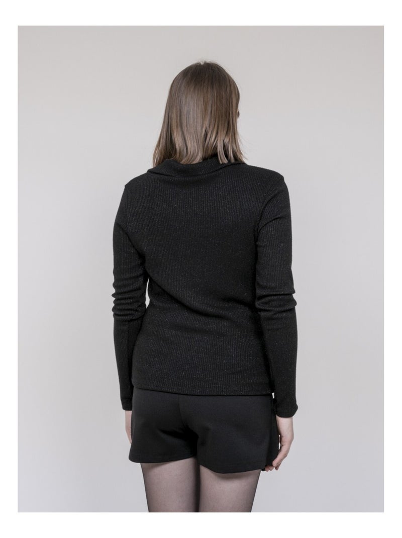 Top col polo FRANINA Noir - Kiabi