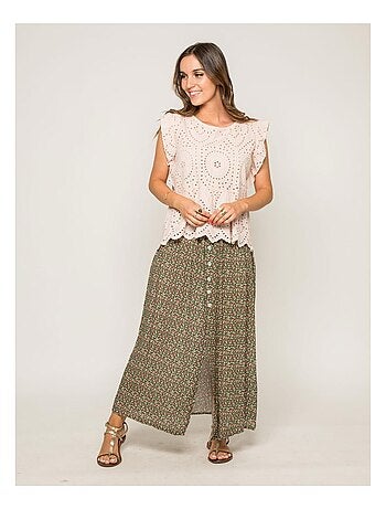 Top col rond broderies anglaises FOUE