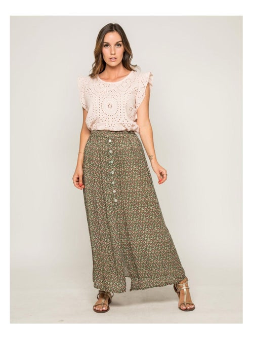 Top col rond broderies anglaises FOUE - Kiabi