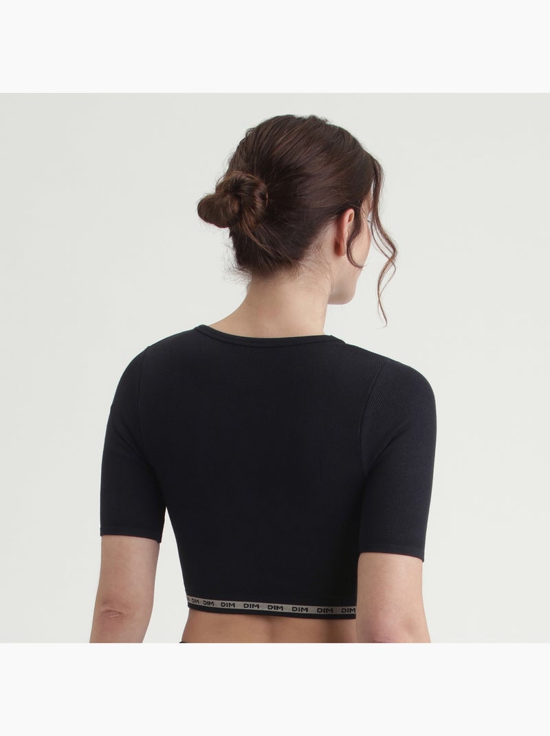 Top col rond Icons Noir - Kiabi