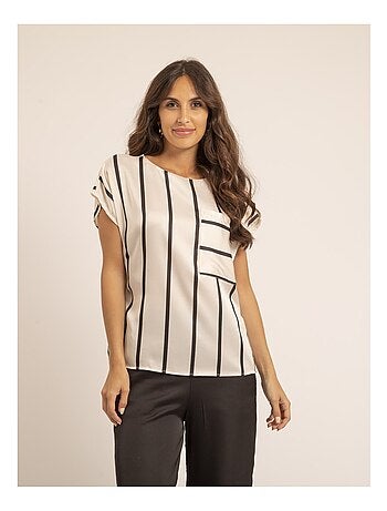 Top col rond rayures FIDJI